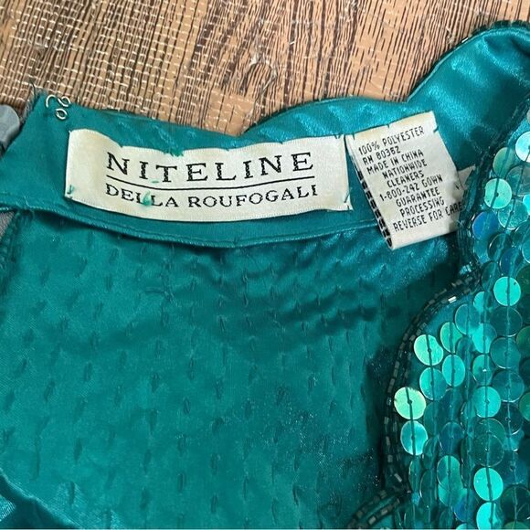 90's‎ Niteline Sequin Turquoise Hoco Mini Dress Vintage 4 - Picture 10 of 10